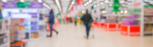 abstract blurred supermarket aisle